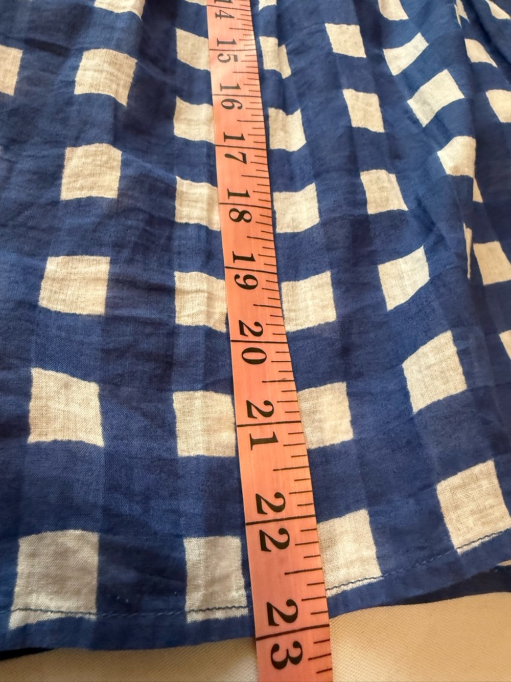 Cleobella Blue Check Gingham Ruffle V-Neck Top - Picture 7 of 9